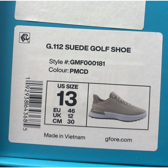 G/FORE MEN\'S G.112 GOLF SHOES SUEDE PUMICE/DUNE SIZE 13 NIB